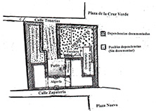 Patio interior transformado en la actual calle Tener&iacute;as.